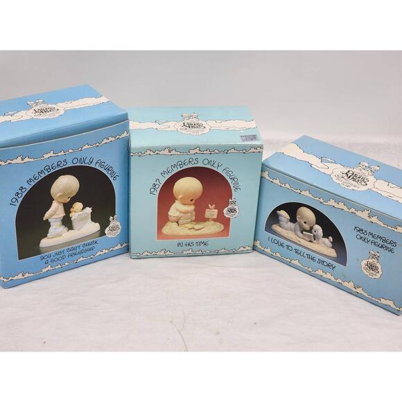 Precious Moments Members Only Figurines Lot Chuck Friendship Vintage 1980s W/Box - Picture 6 of 14